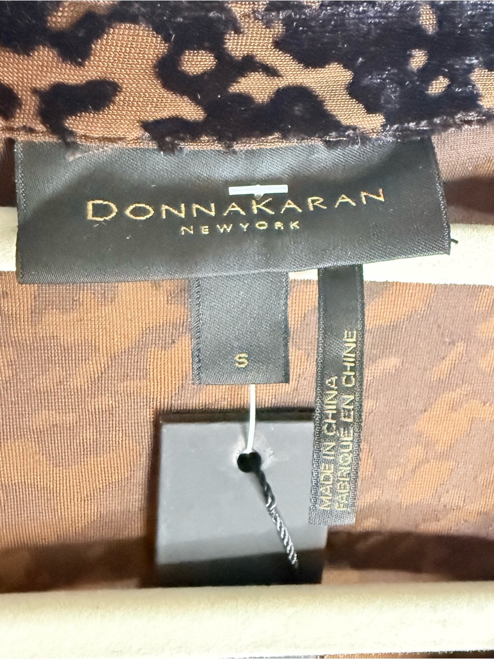 Donna Karan Burnout Velvet Button-Front Blouse - Picture 4 of 8